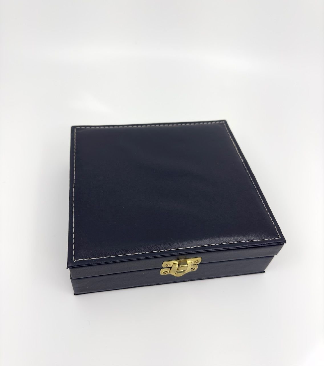 Lacivert Renk Deri İçi Kadife Döşeme Tesbih Kutusu