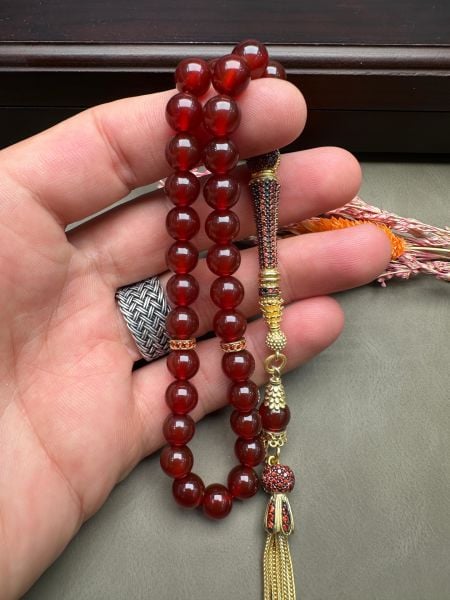 Küre Model Akik Doğal Taş Tesbih