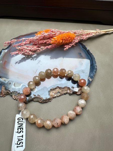 Güneş Taşı Doğal Taş Bileklik