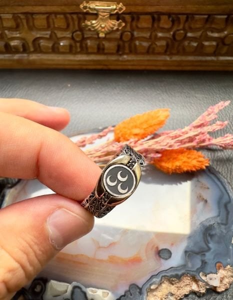 Üç Hilal Özel Tasarım Gümüş Yüzük