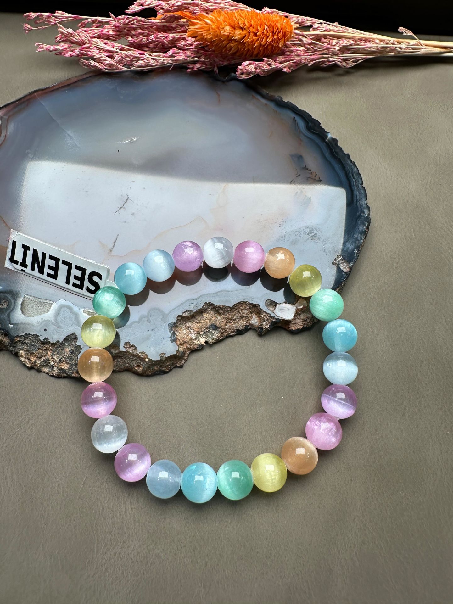 Selenit Doğal Taş Bileklik