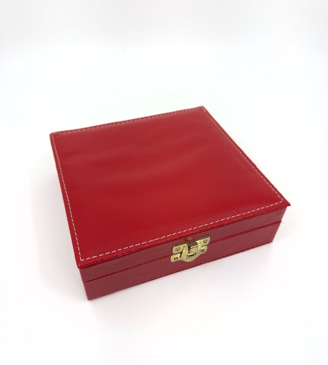 Kırmızı Renk Deri İçi Kadife Döşeme Tesbih Kutusu