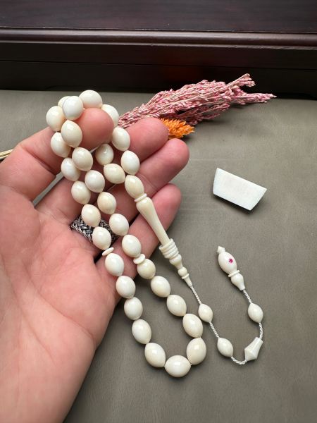 Beyzi Model Fildişi Tesbih Hitamesi Yakut Dizayn