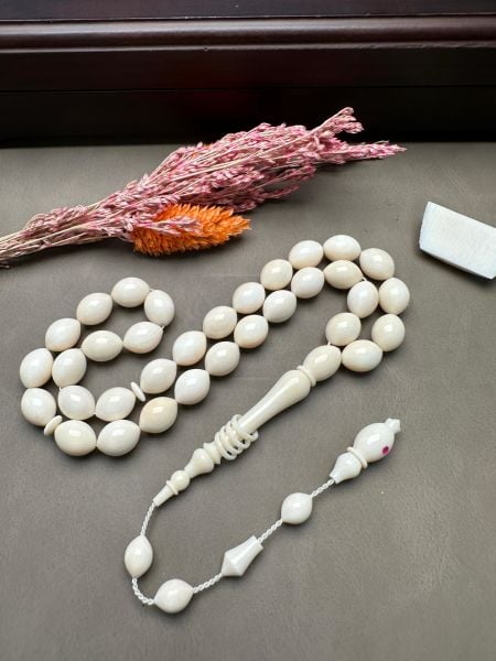 Beyzi Model Fildişi Tesbih Hitamesi Yakut Dizayn