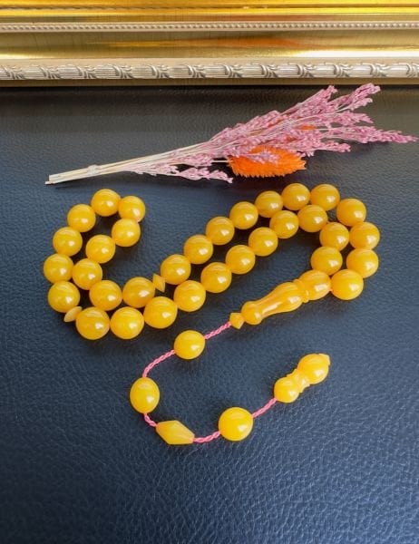 Küre Model Çubuk Sıkma Sıkma Kehribar Tesbih