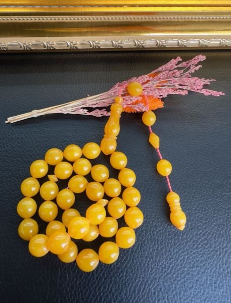 Küre Model Çubuk Sıkma Sıkma Kehribar Tesbih