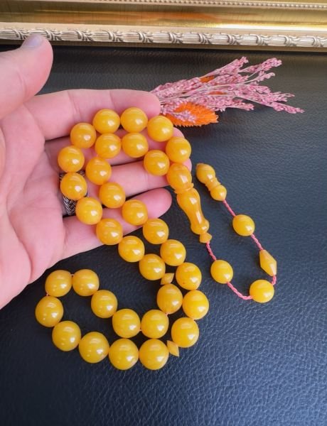 Küre Model Çubuk Sıkma Sıkma Kehribar Tesbih