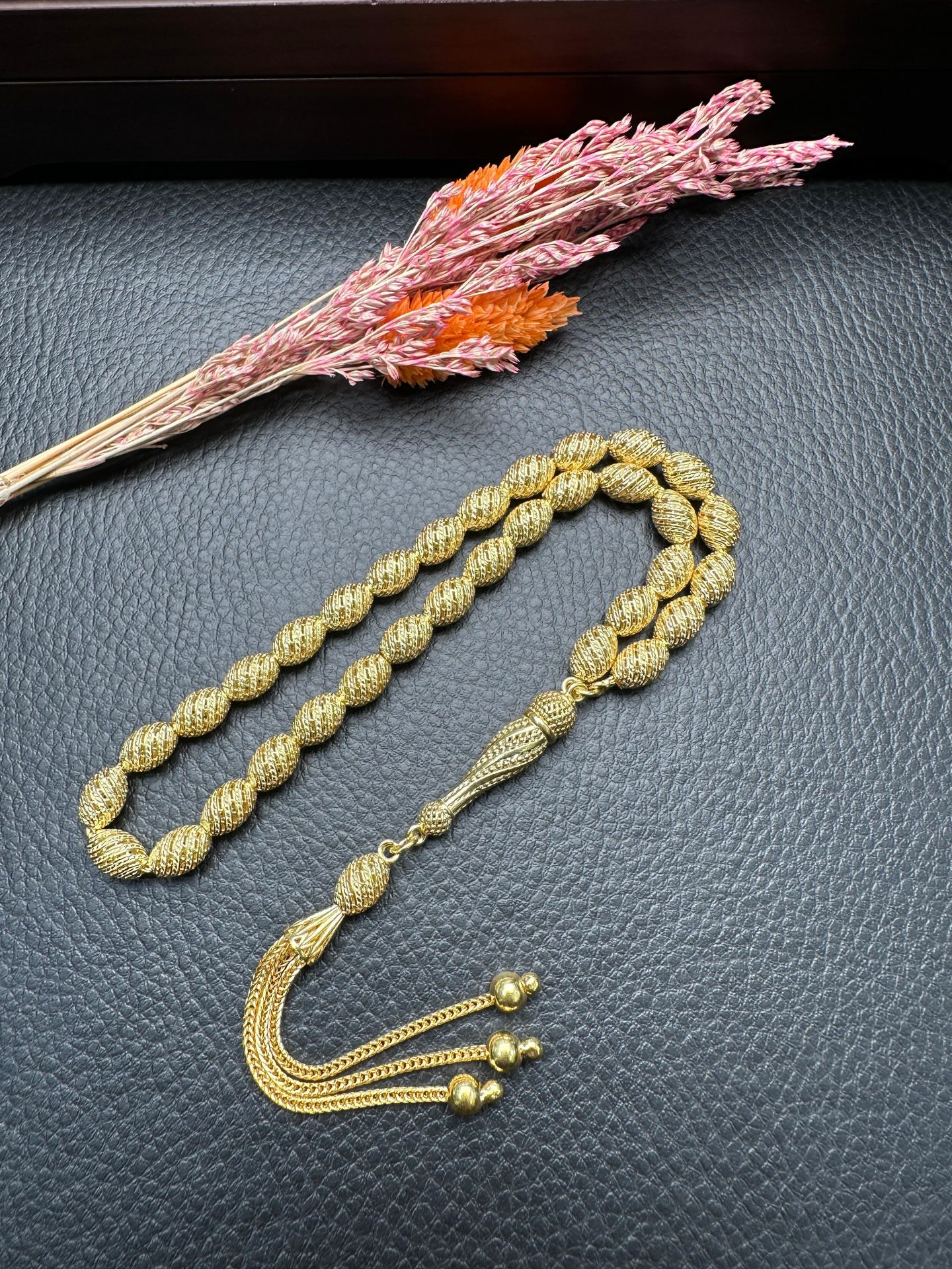 Beyzi Model Altın Yaldız Kaplama Fizyon Gümüş Tesbih