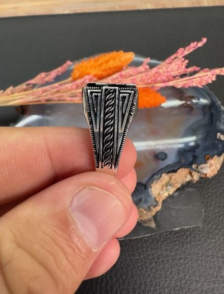 Özel Zülfikar Kılıç Tasarım Gümüş Erkek Yüzük