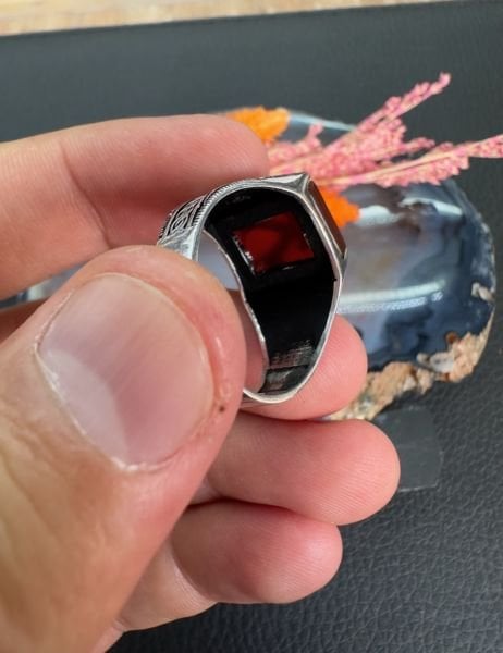 Özel Zülfikar Kılıç Tasarım Gümüş Erkek Yüzük