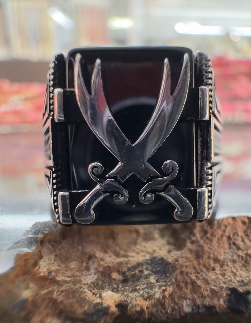 Özel Zülfikar Kılıç Tasarım Gümüş Erkek Yüzük