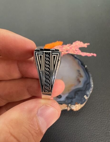 Özel Zülfikar Kılıç Tasarım Gümüş Erkek Yüzük