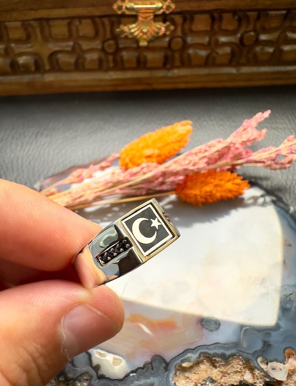 Özel Ayyıldız Tasarım Gümüş Yüzük