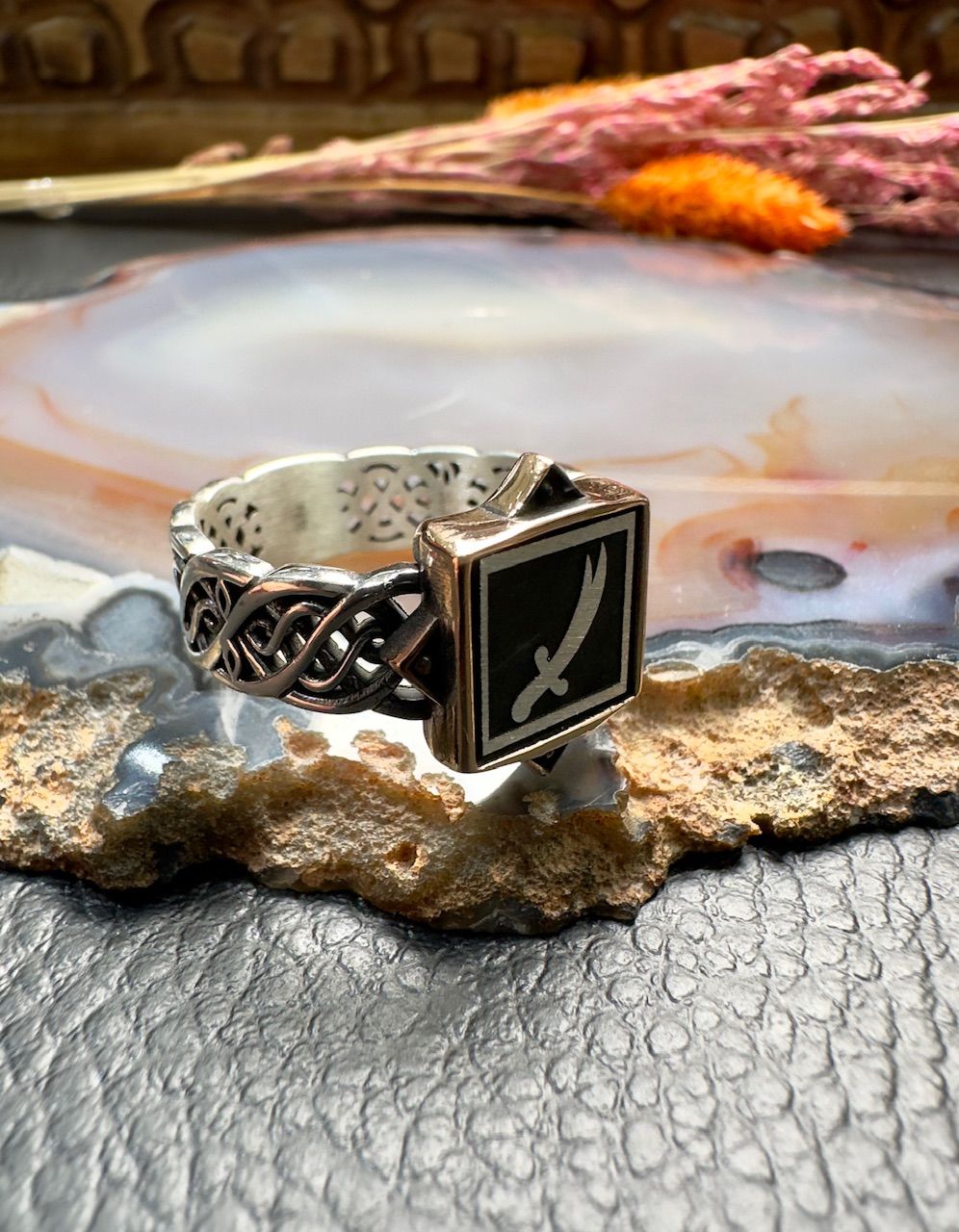 Özel Zülfikar Tasarım Gümüş Yüzük