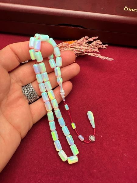 Kapsül Model Beyaz Renk Sentetik Opal Tesbih