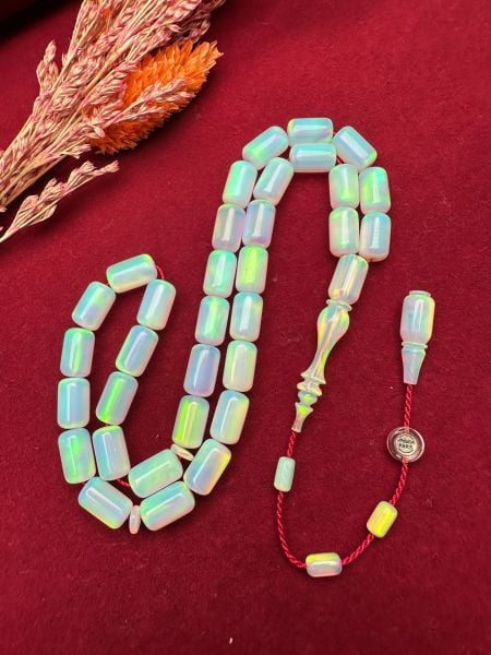 Kapsül Model Beyaz Renk Sentetik Opal Tesbih