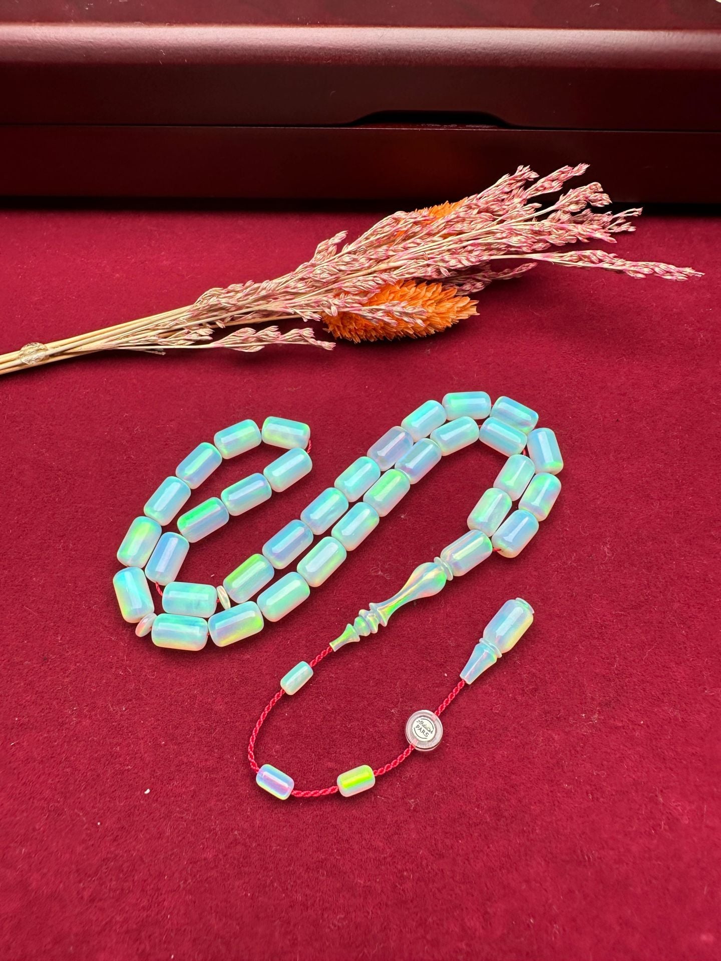 Kapsül Model Beyaz Renk Sentetik Opal Tesbih