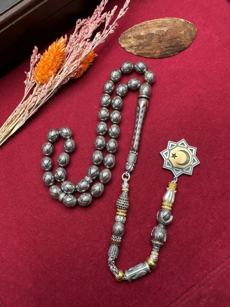 Beyzi Model Gümüş İşlemeli Kuka Tesbih