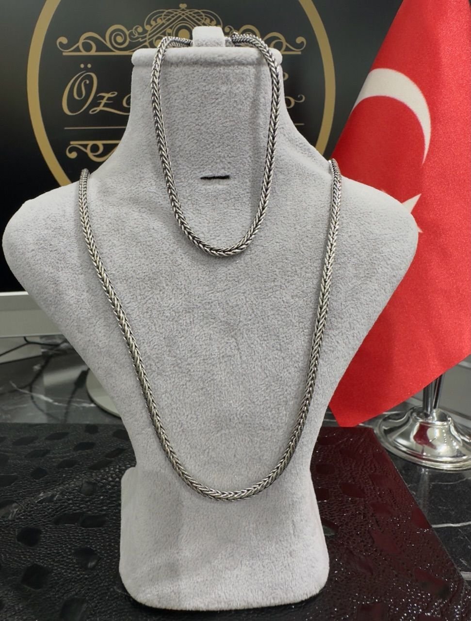 925 Ayar Tilki Kuyruğu Gümüş Kolye ve Bileklik