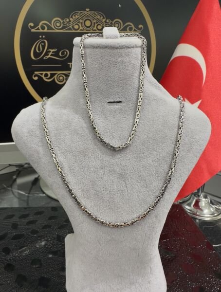 925 Ayar Kral Gümüş Kolye ve Bileklik