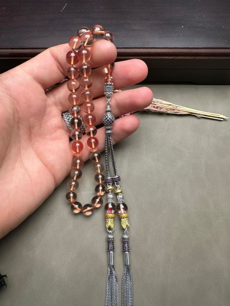 Küre Model Ateş Kehribar Tesbih