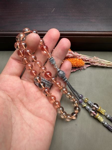 Küre Model Ateş Kehribar Tesbih