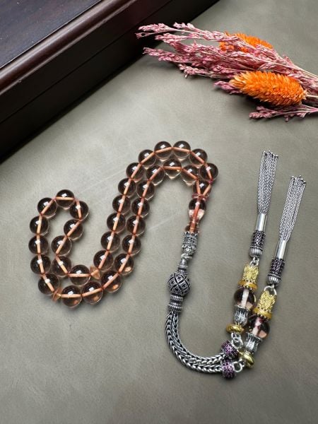 Küre Model Ateş Kehribar Tesbih