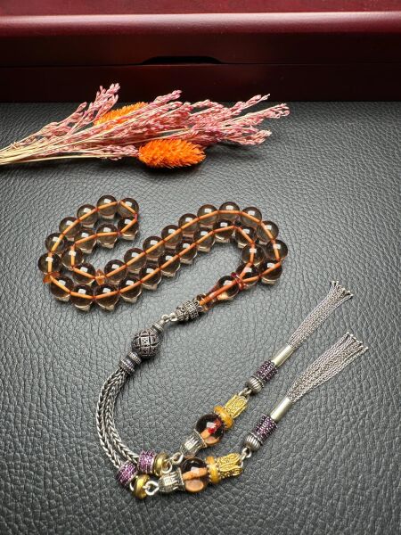 Küre Model Ateş Kehribar Tesbih