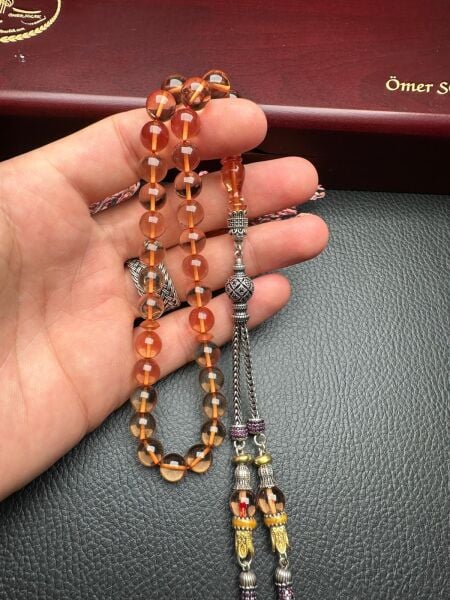 Küre Model Ateş Kehribar Tesbih