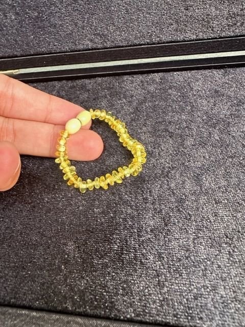 Damla Kehribar Kırıktaş Model Bebek Bileklik Ve Kolye Set