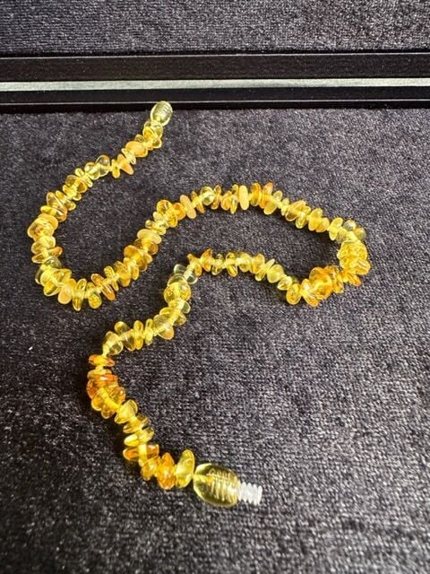 Damla Kehribar Kırıktaş Model Bebek Bileklik Ve Kolye Set