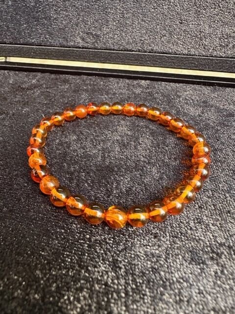 Bal Rengi Bay/Bayan Damla Kehribar Bileklik