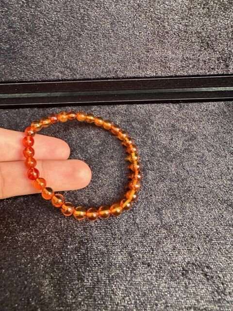 Bal Rengi Bay/Bayan Damla Kehribar Bileklik