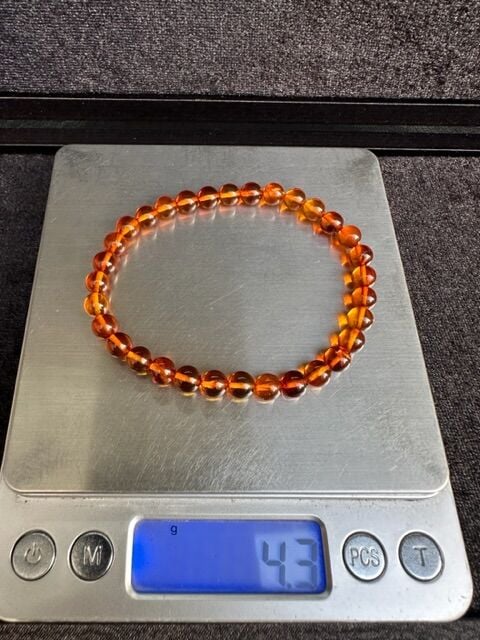 Bal Rengi Bay/Bayan Damla Kehribar Bileklik