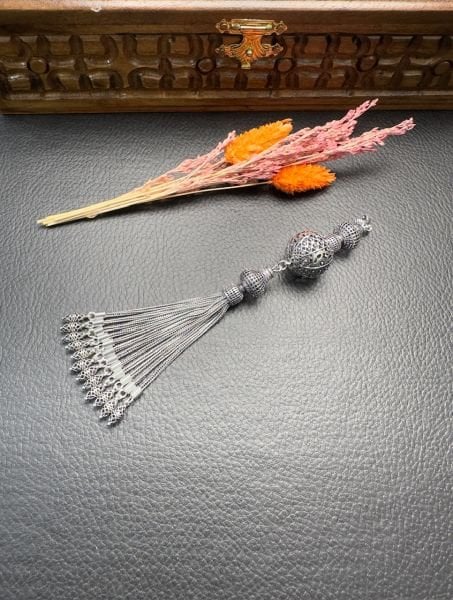 Özel Fizyon Tasarım Saçaklı Gümüş Püskül