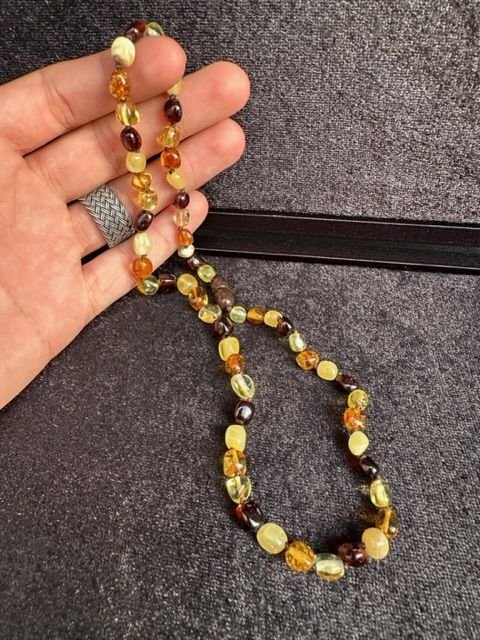 Bay/Bayan Karışık Renk Baltık Damla Kehribar Kolye