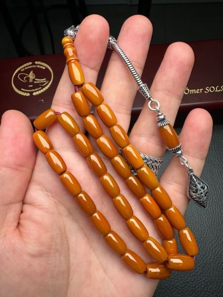 Yakup Kara Fıçı Model Çubuk Sıkma Kehribar Tesbih