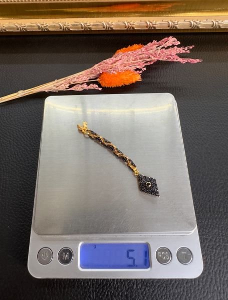 Siyah Renk Diamond Model Gümüş Püskül