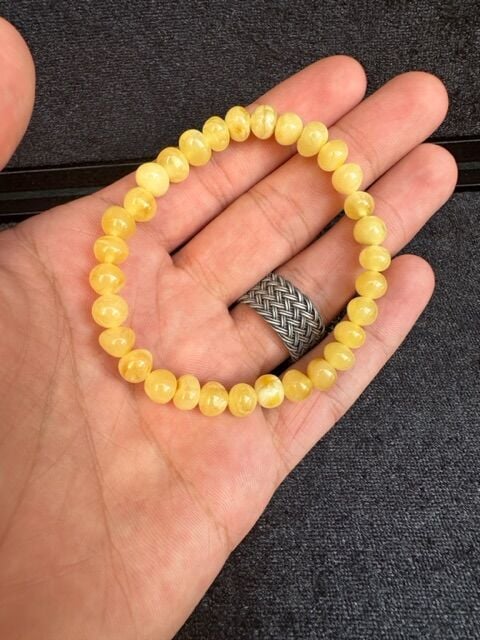 Küre Model Damla Kehribar Yetişkin Bileklik