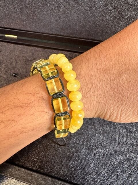 Küre Model Damla Kehribar Yetişkin Bileklik