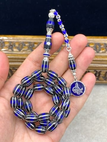 Kapsül Model 925 Ayar Gümüş ve Katalin İşleme Erzurum Oltu Tesbih