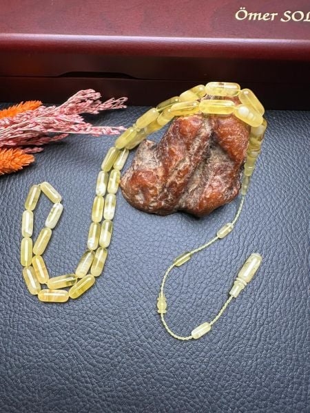 Kapsül Model  Damla Kehribar Tesbih