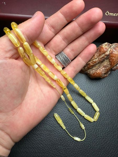 Kapsül Model  Damla Kehribar Tesbih