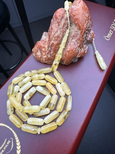 Kapsül Model  Damla Kehribar Tesbih