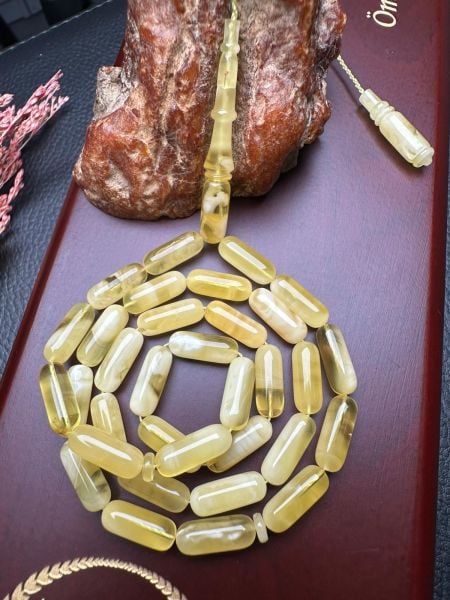 Kapsül Model  Damla Kehribar Tesbih