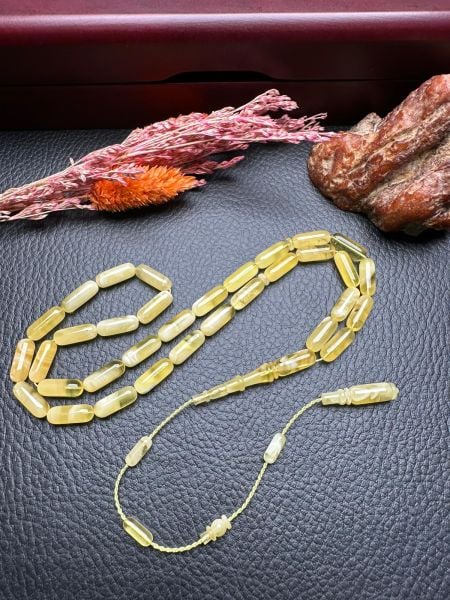 Kapsül Model  Damla Kehribar Tesbih