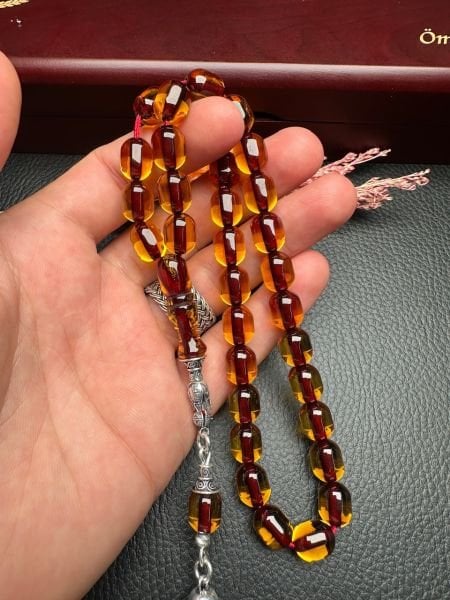 Yakup Kara Badem Model Osmanlı Ateşi Sıkma Kehribar Tesbih