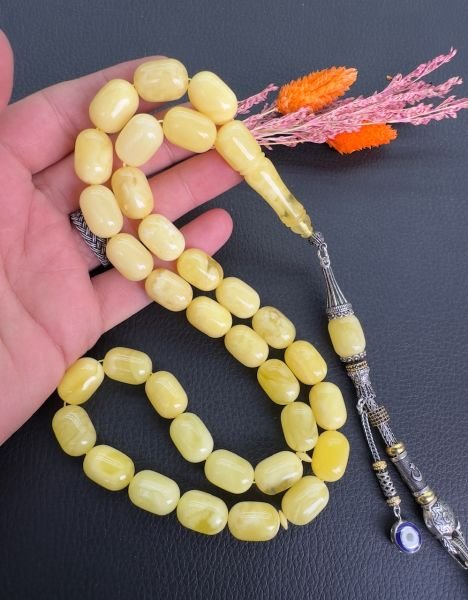 Kapsül Model Jumbo Boy Özel Baltık Damla Kehribar Tesbih