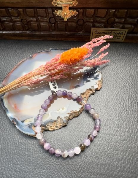 Küre Model Ametist Doğal Taş Bileklik