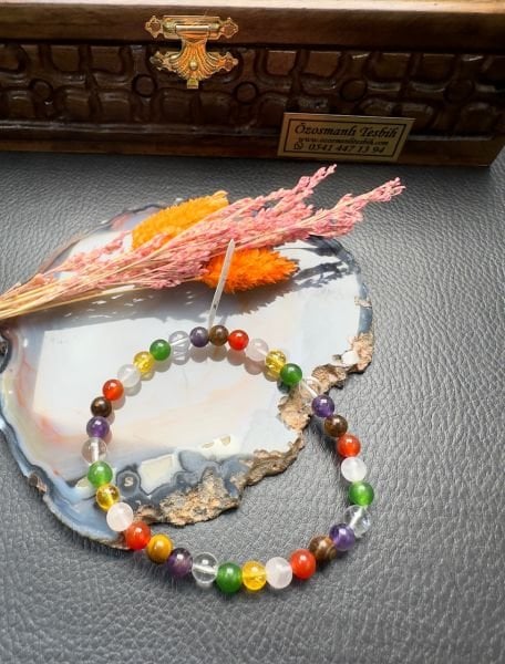 Küre Model Çakra Doğal Taş Bileklik